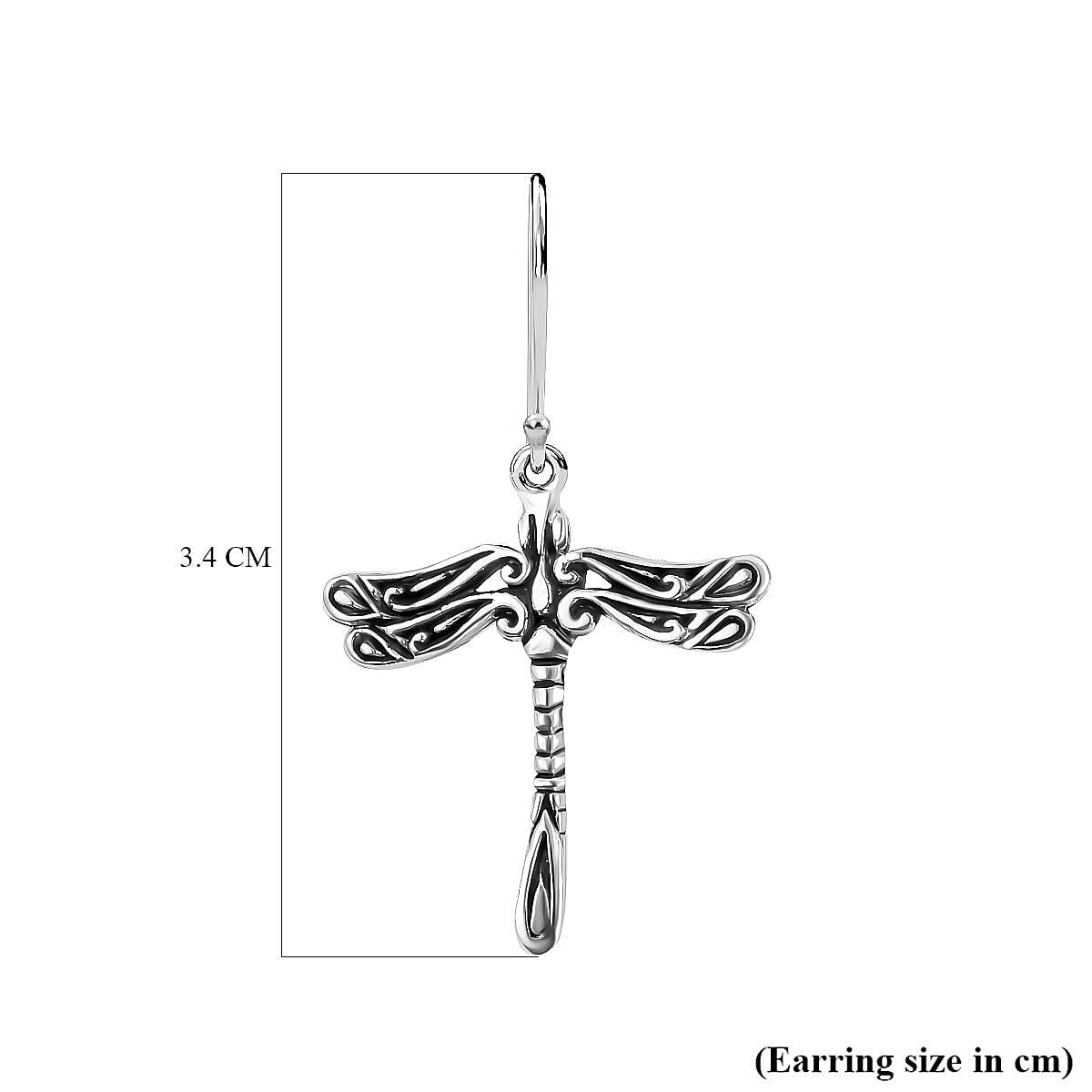 Royal Bali Collection - Sterling Silver Dragonfly Earrings (with Hook) 7196408 5