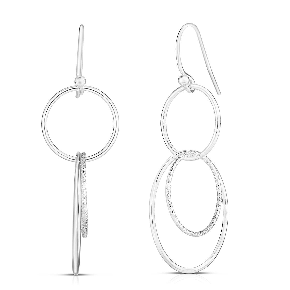 Sterling Silver Circle Dangle Earrings 7489142 0