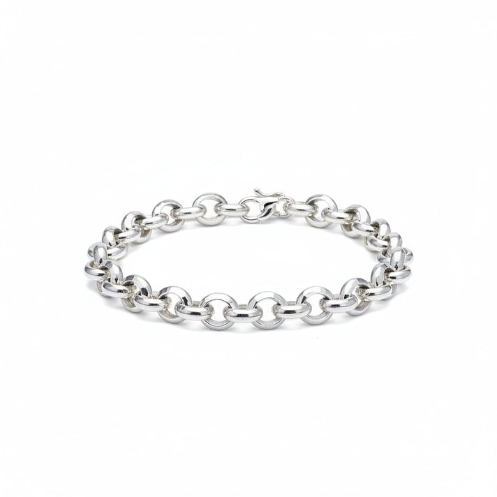 Sterling Silver Faceted Belcher Bracelet (Size - 7.5) with Senorita Clasp, Silver Wt. 27.90 Gms. 8066286 1