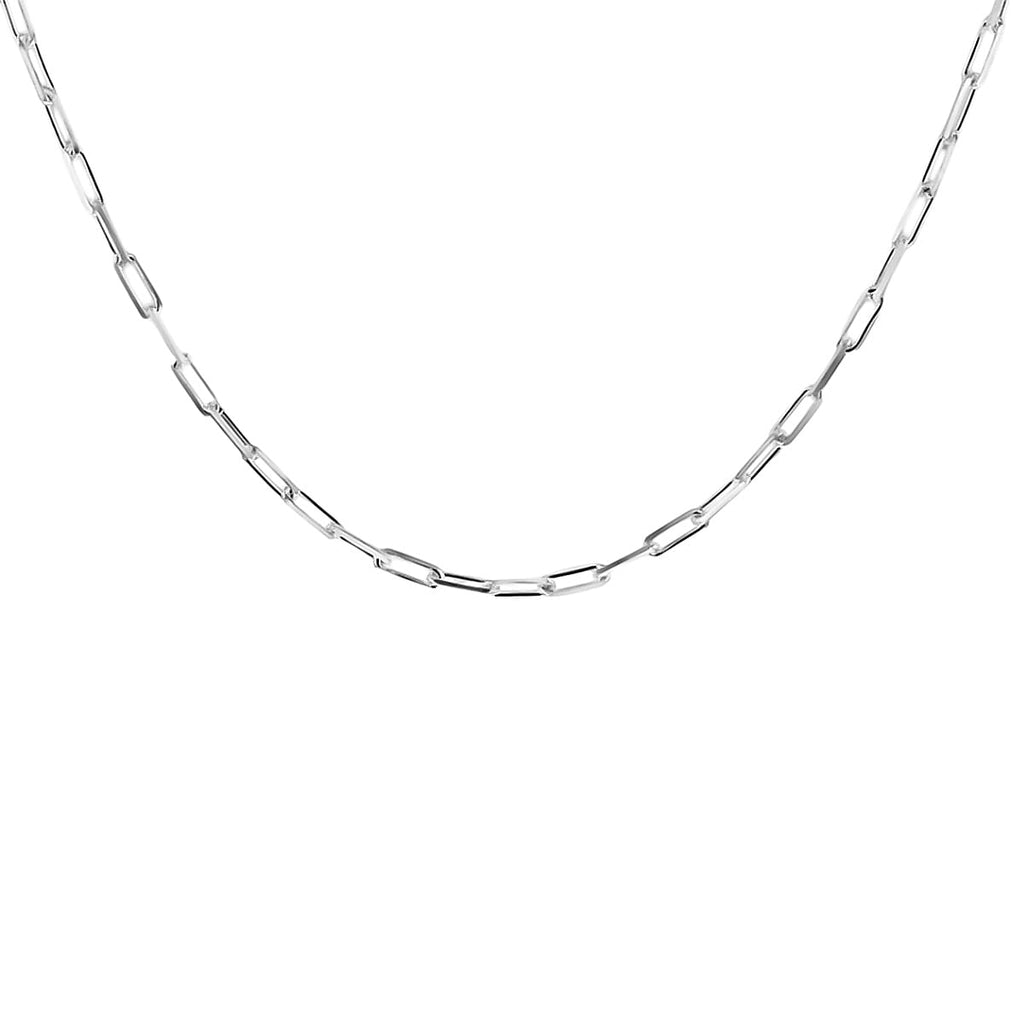 Sterling Silver Faceted Paperclip Necklace (Size - 20), Silver Wt. 8.10 Gms