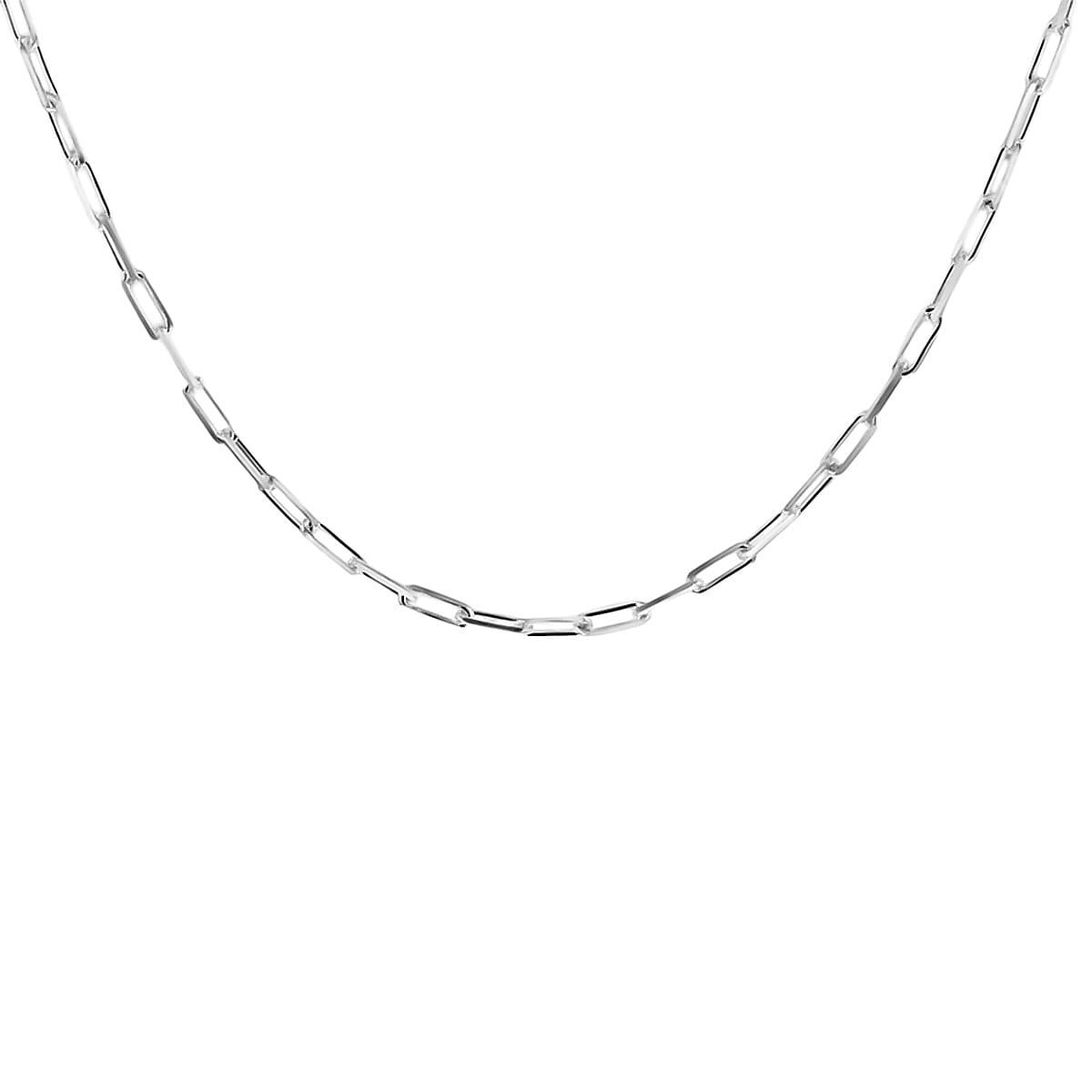 Sterling Silver Faceted Paperclip Necklace (Size - 20), Silver Wt. 8.10 Gms 7720962 1