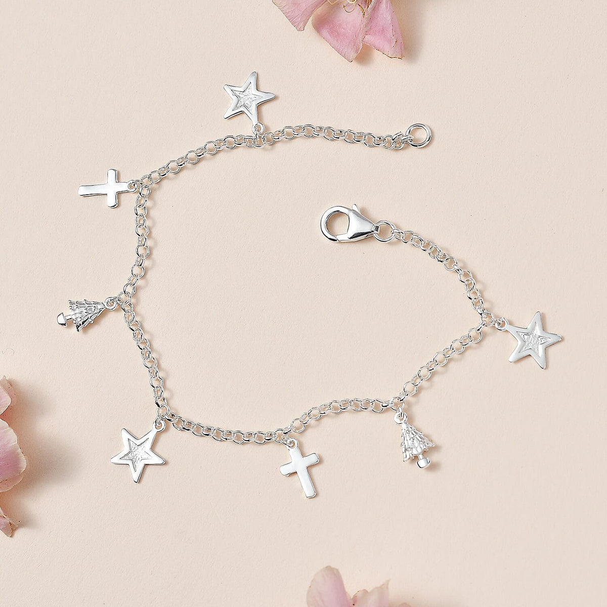 Sterling Silver Christmas Charm Bracelet (Size - 7.5) 7262114 2