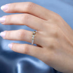 Designer Inspired Textured Stirrup Ring in Sterling Silver