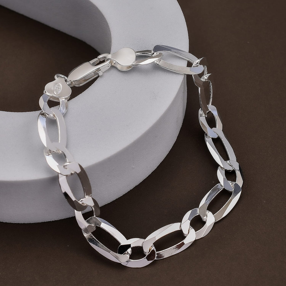 Vicenza Closeout - Sterling Silver Figaro Bracelet (Size - 8), Silver Wt. 12.26 Gms 7385799 1