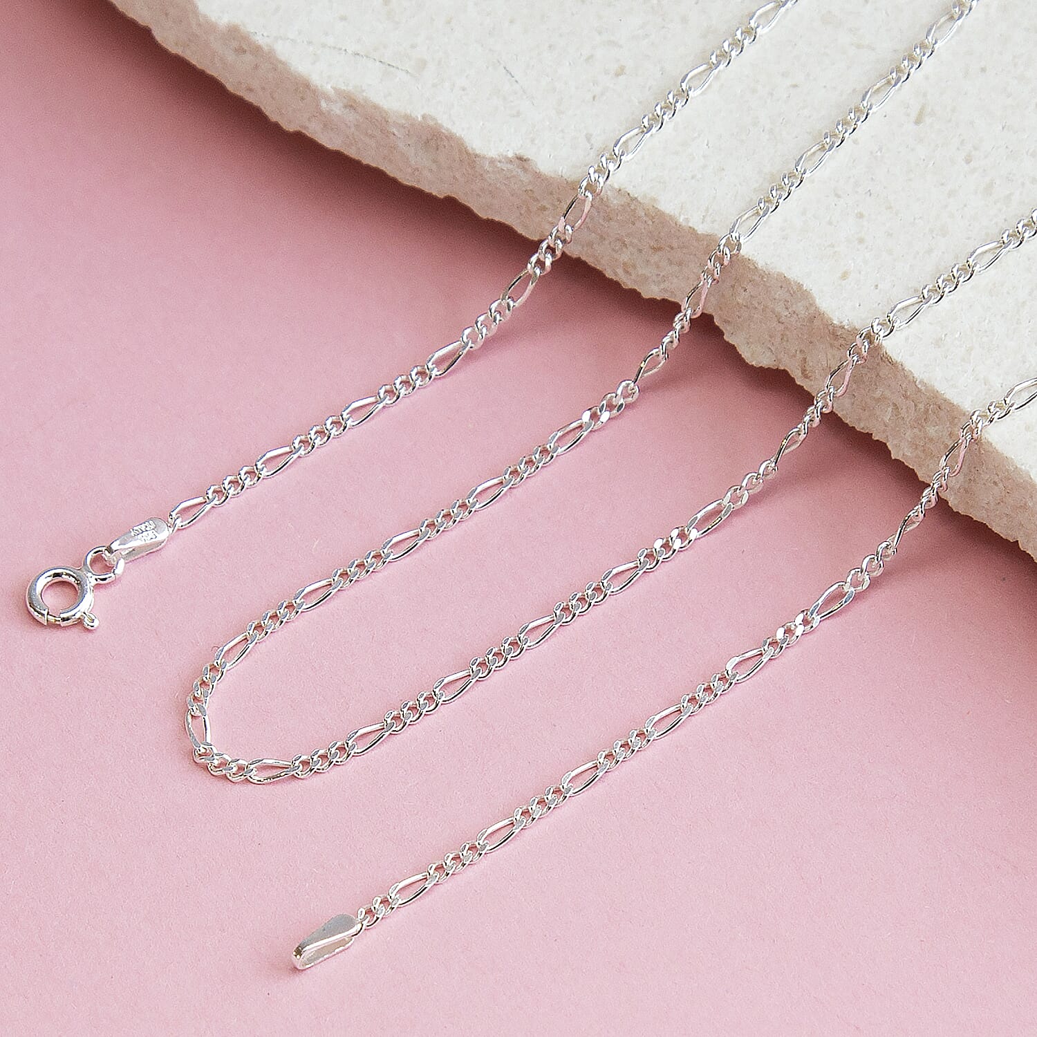 Sterling Silver Figaro Chain 24 Inch 7617897 4