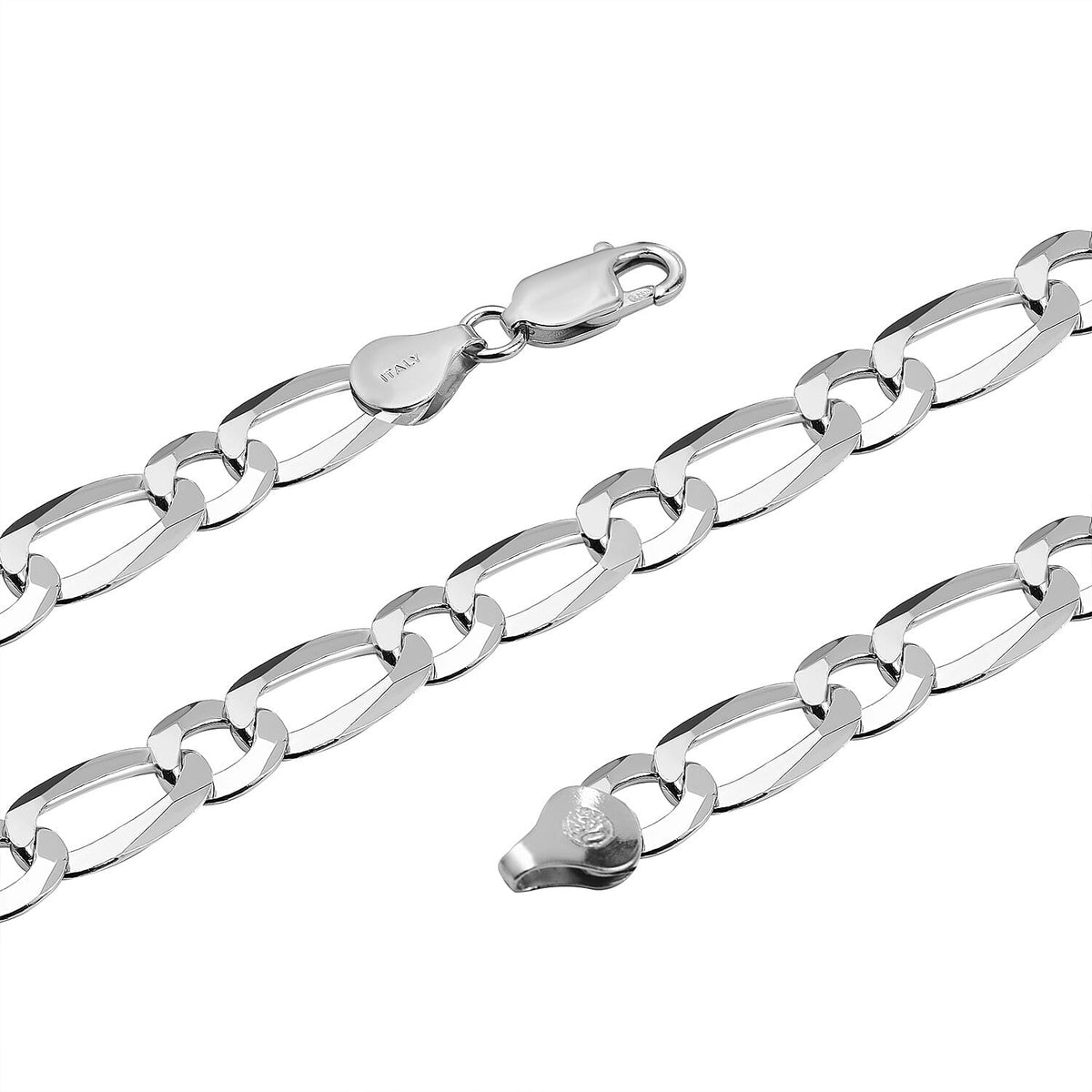 Italian Made - Sterling Silver Figaro Necklace (Size - 20), Silver Wt. 24.14 Gms 7385105 2