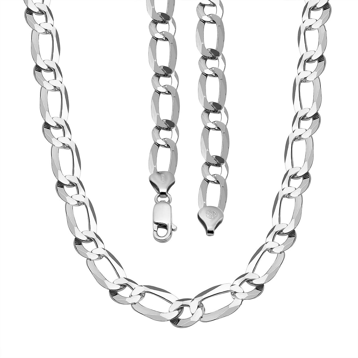 Italian Made - Sterling Silver Figaro Necklace (Size - 20), Silver Wt. 24.14 Gms 7385105 4