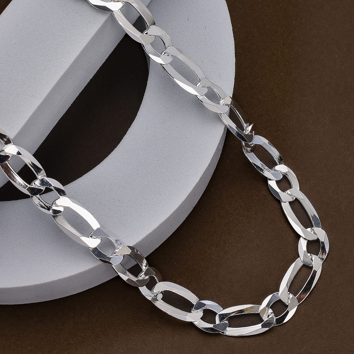 Vicenza Close Out - Italian Made - Sterling Silver Figaro Necklace (Size - 24), Silver Wt. 34.71 Gms 7385140 1
