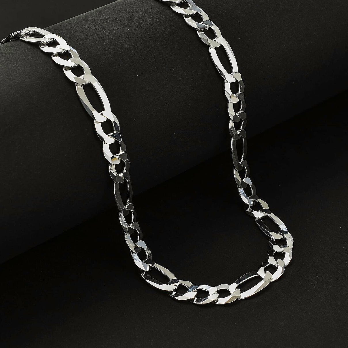 JCK Vegas - Sterling Silver Figaro Square Flat Necklace (Size - 20), Silver Wt. 31 Gms 7729623 1