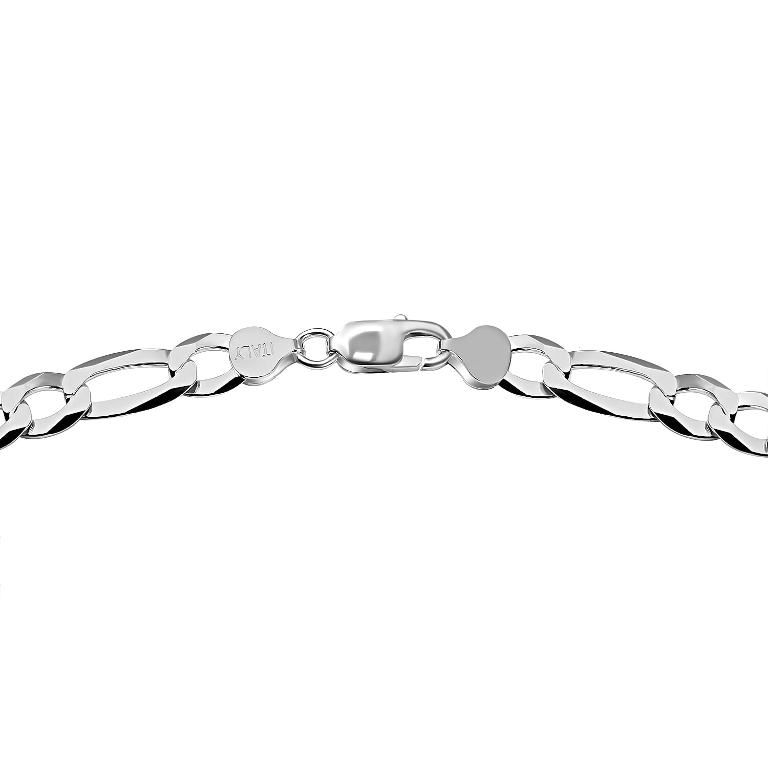 JCK Vegas - Sterling Silver Figaro Square Flat Necklace (Size - 20), Silver Wt. 31 Gms 7729623 2