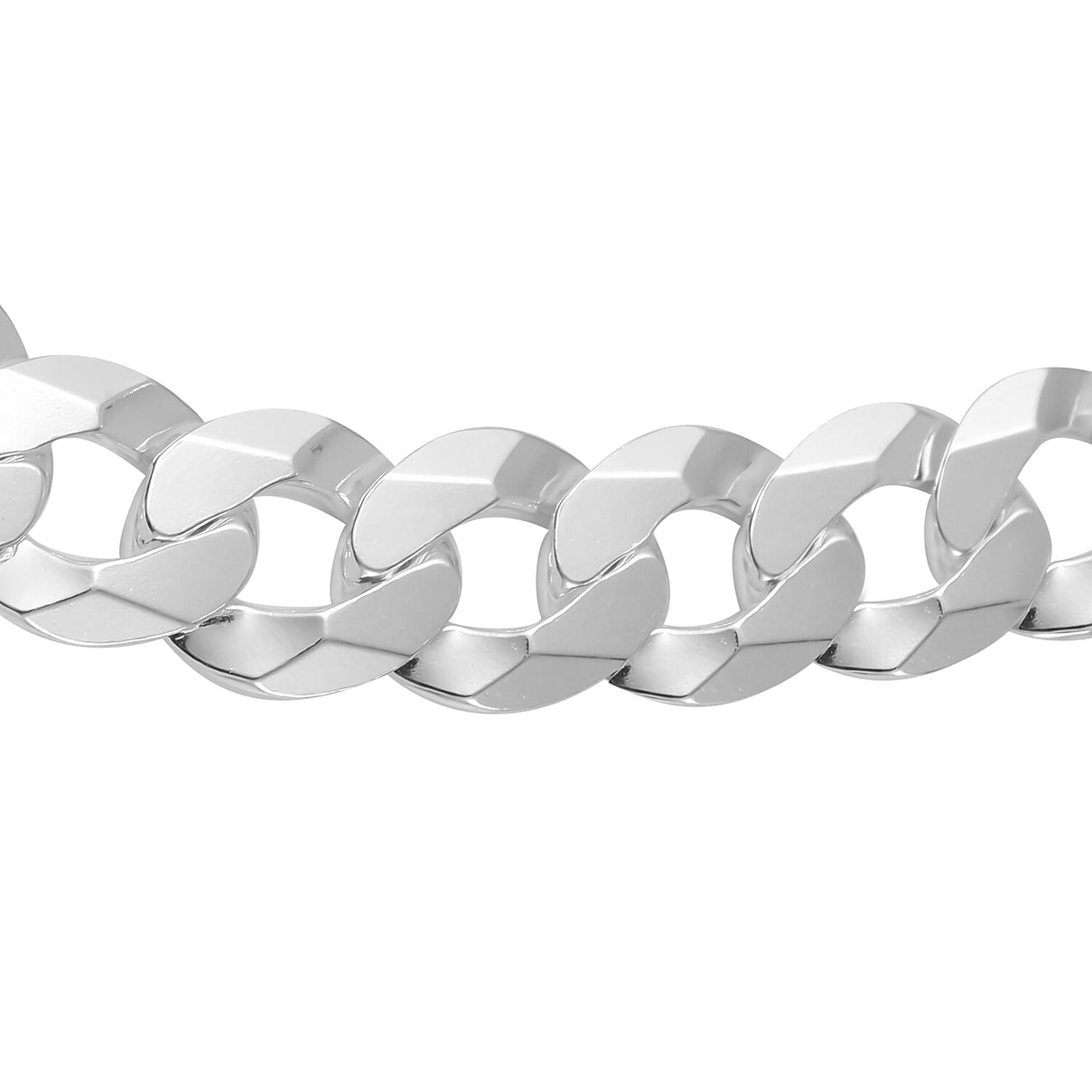 Sterling Silver Flat Curb Bevelled Edge Necklace (Size - 22), Silver Wt. 101.00 Gms 7663247 2