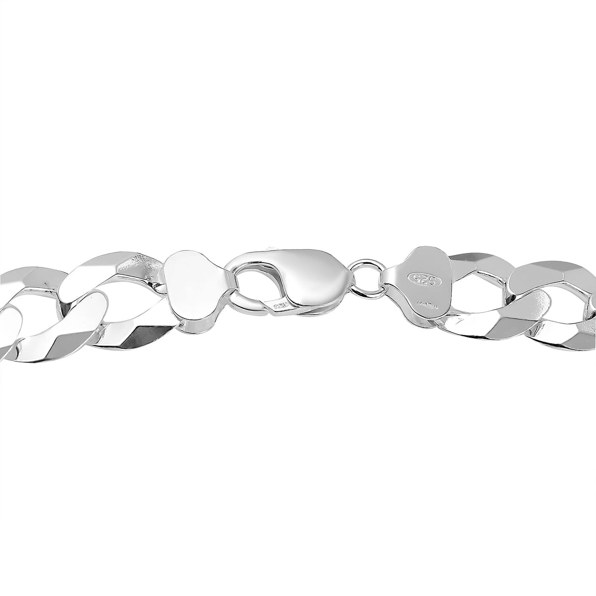 Sterling Silver Flat Curb Bevelled Edge Necklace (Size - 22), Silver Wt. 101.00 Gms 7663247 3