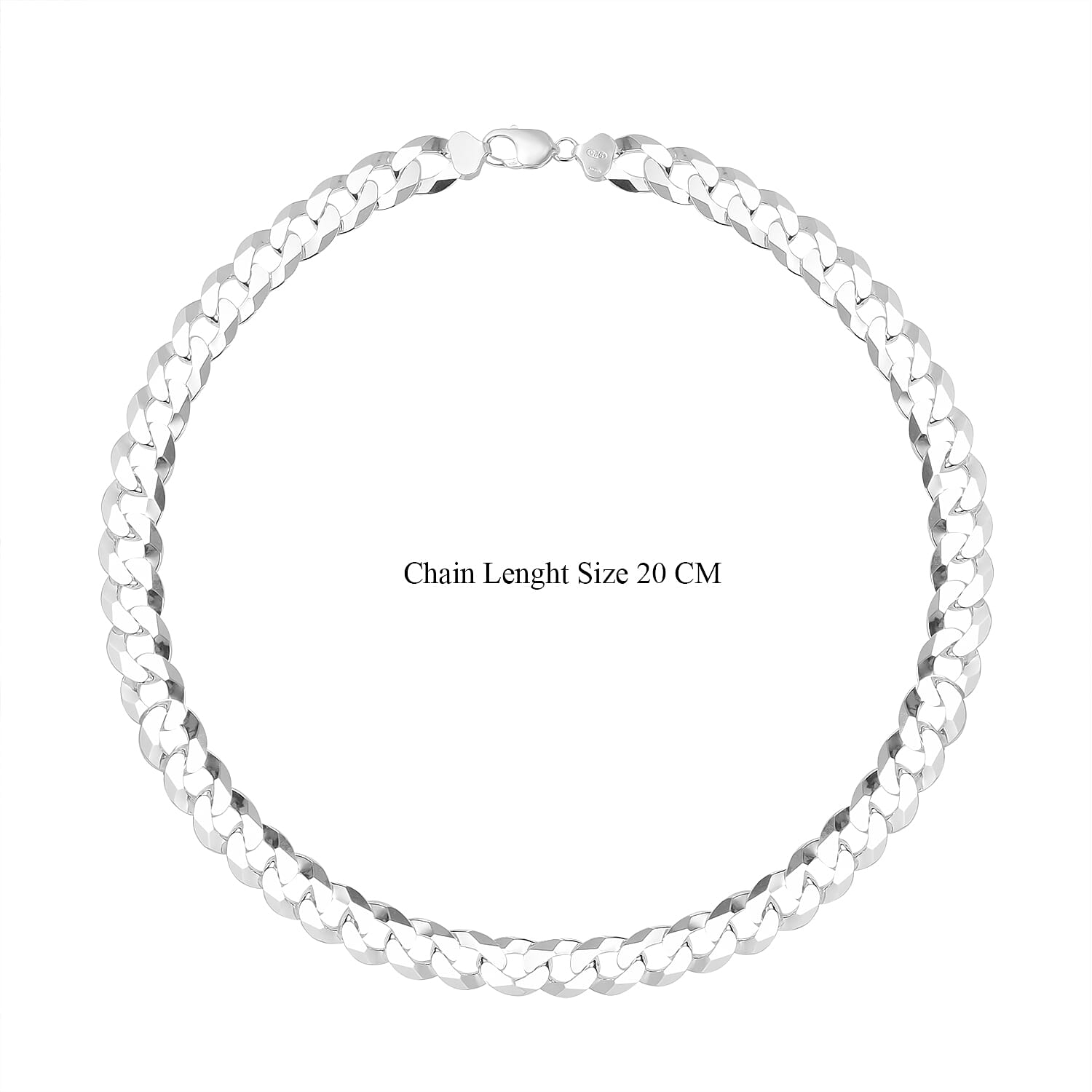 Sterling Silver Flat Curb Bevelled Edge Necklace (Size - 22), Silver Wt. 101.00 Gms 7663247 4