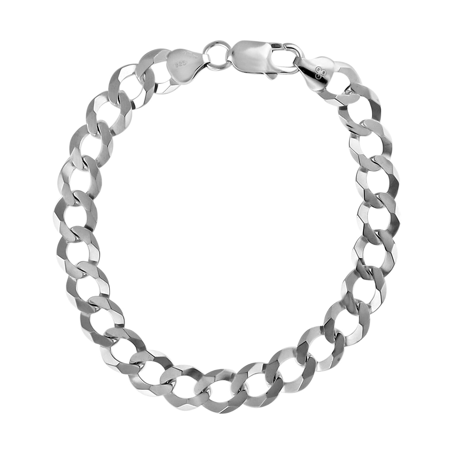 Sterling Silver Flat Curb Bracelet (Size - 8), Silver Wt. 15.5 Gms 7629094 0