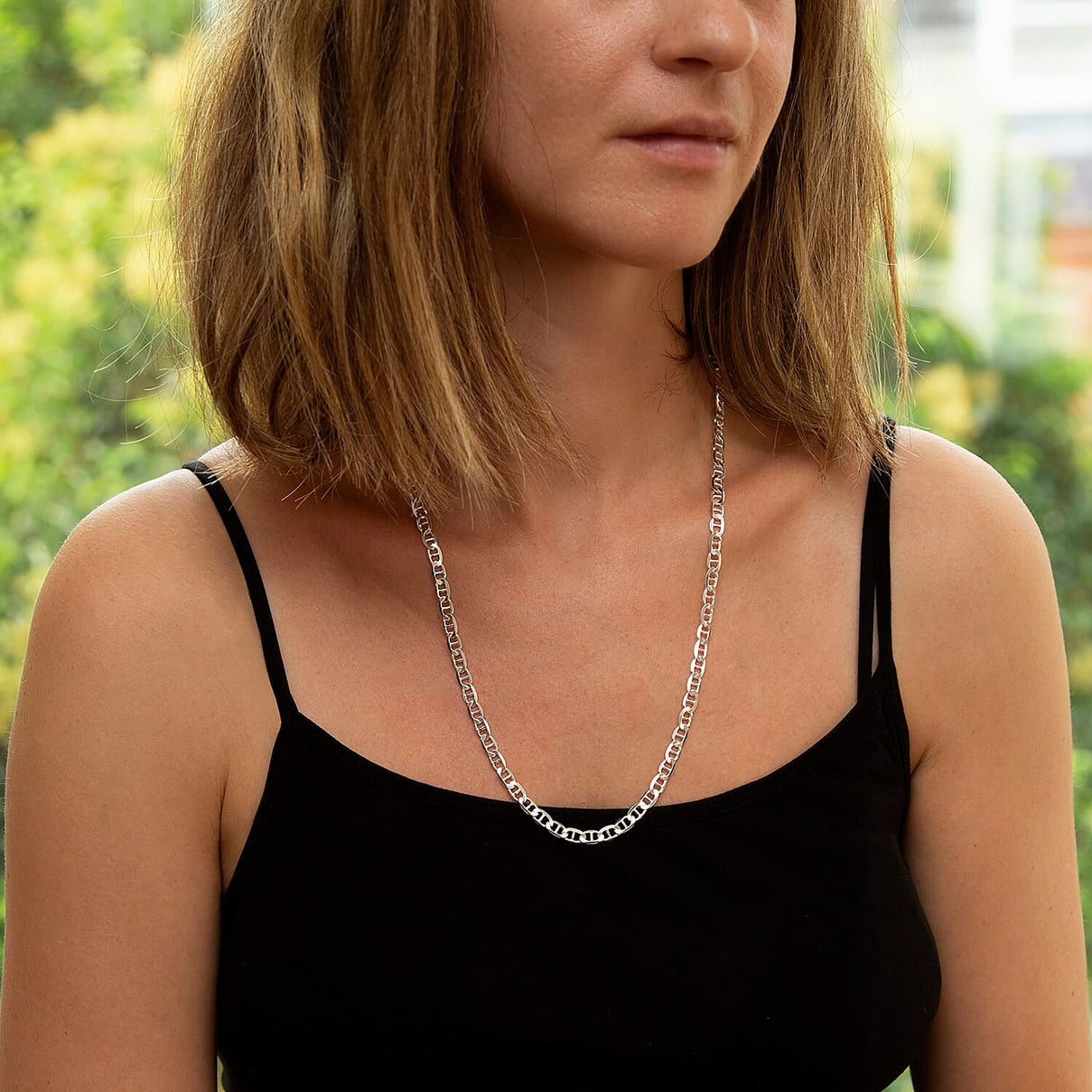 Sterling Silver Flat Rambo Chain 24 Inch 7315306 2