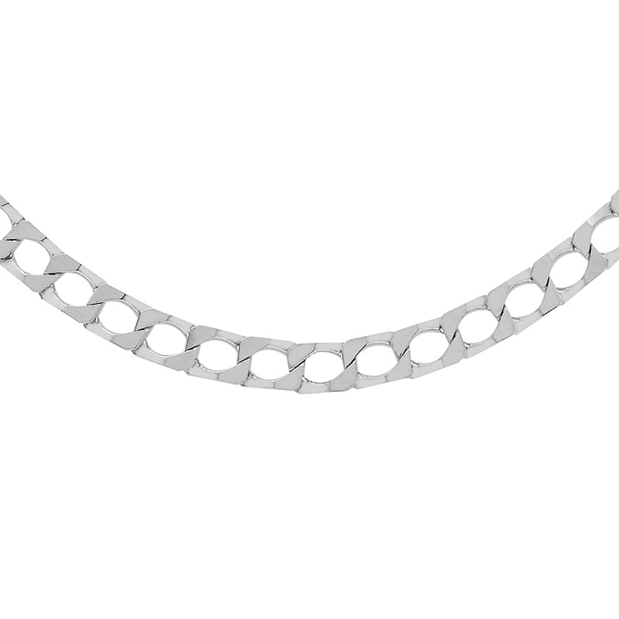 Sterling Silver Flat Square Curb Chain 18 Inch 7315202 1