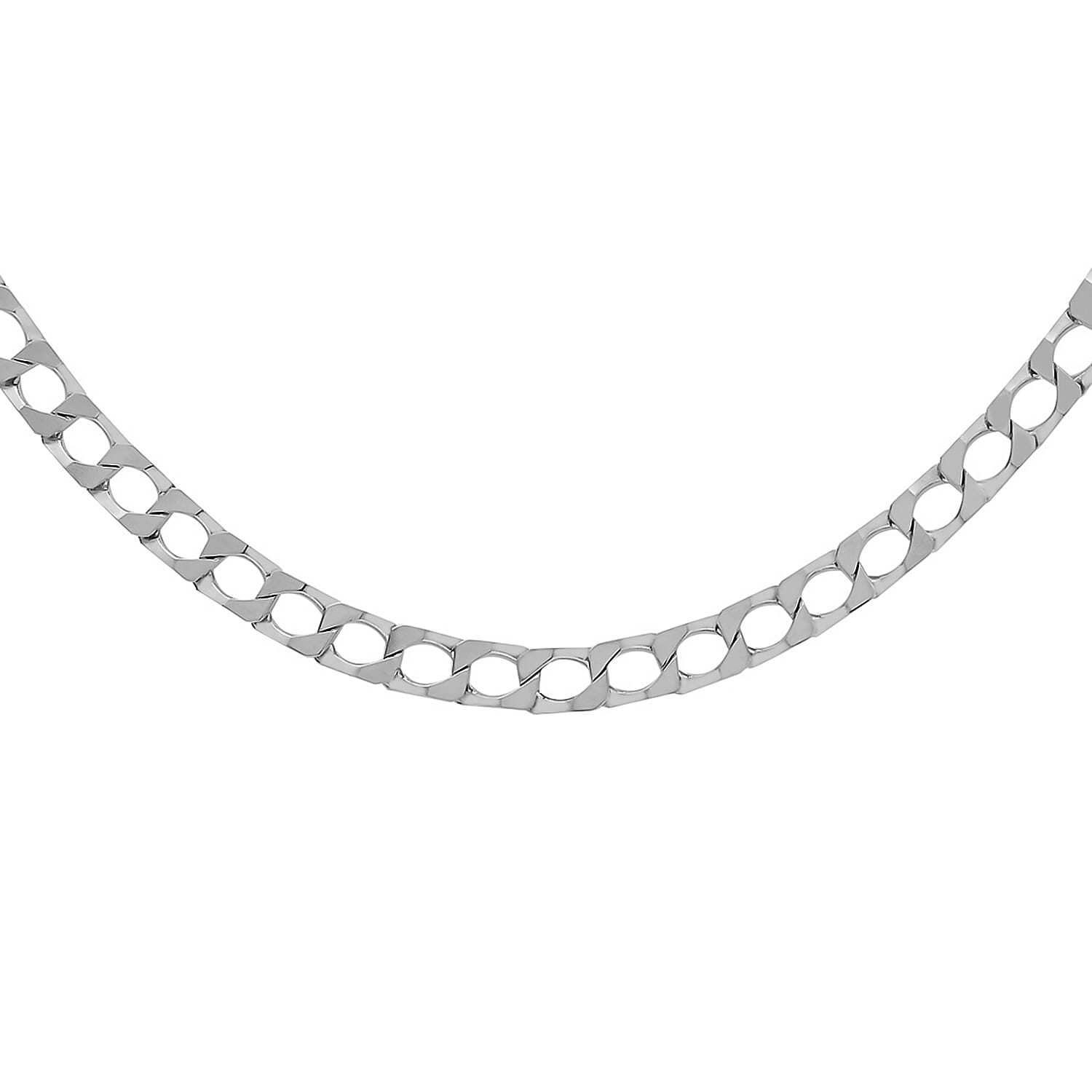 Sterling Silver Flat Square Curb Chain 22 Inch 7315205 4