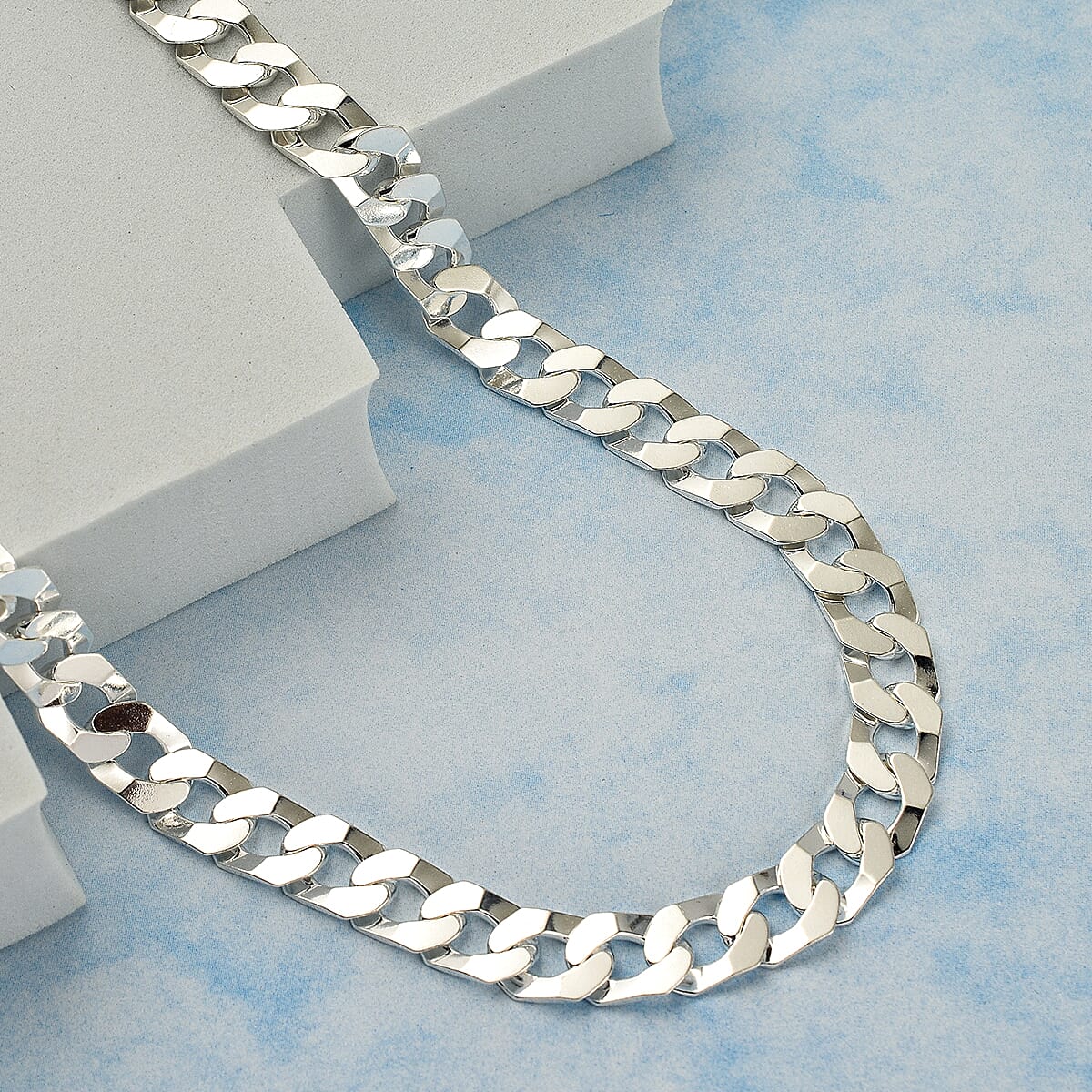 Hatton Garden CloseOut- Sterling Silver Solid Curb Necklace (Size - 22), Silver Wt. 53.30 Gms 7629009 1