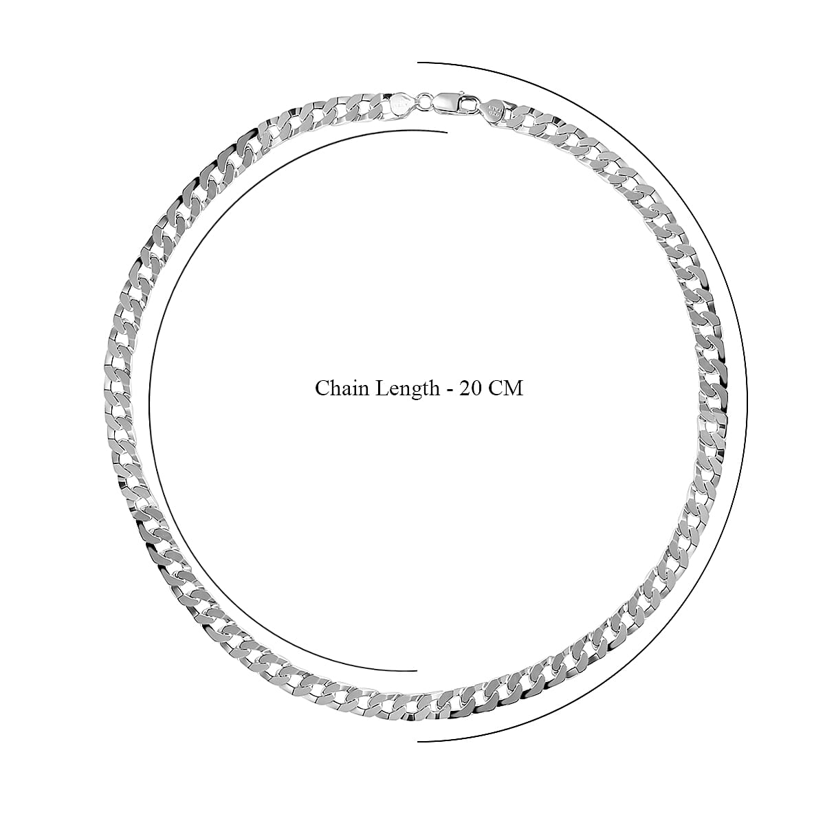 Hatton Garden CloseOut- Sterling Silver Solid Curb Necklace (Size - 22), Silver Wt. 53.30 Gms 7629009 4