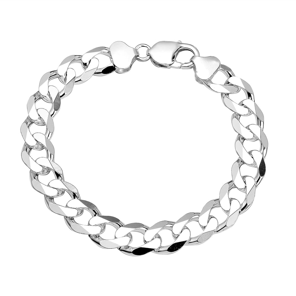 Vichenza Close Out - Sterling Silver Flat Curb Bracelet (Size - 8.5), Silver Wt. 30 Gms