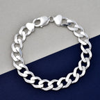 Vichenza Close Out - Sterling Silver Flat Curb Bracelet (Size - 8.5), Silver Wt. 30 Gms