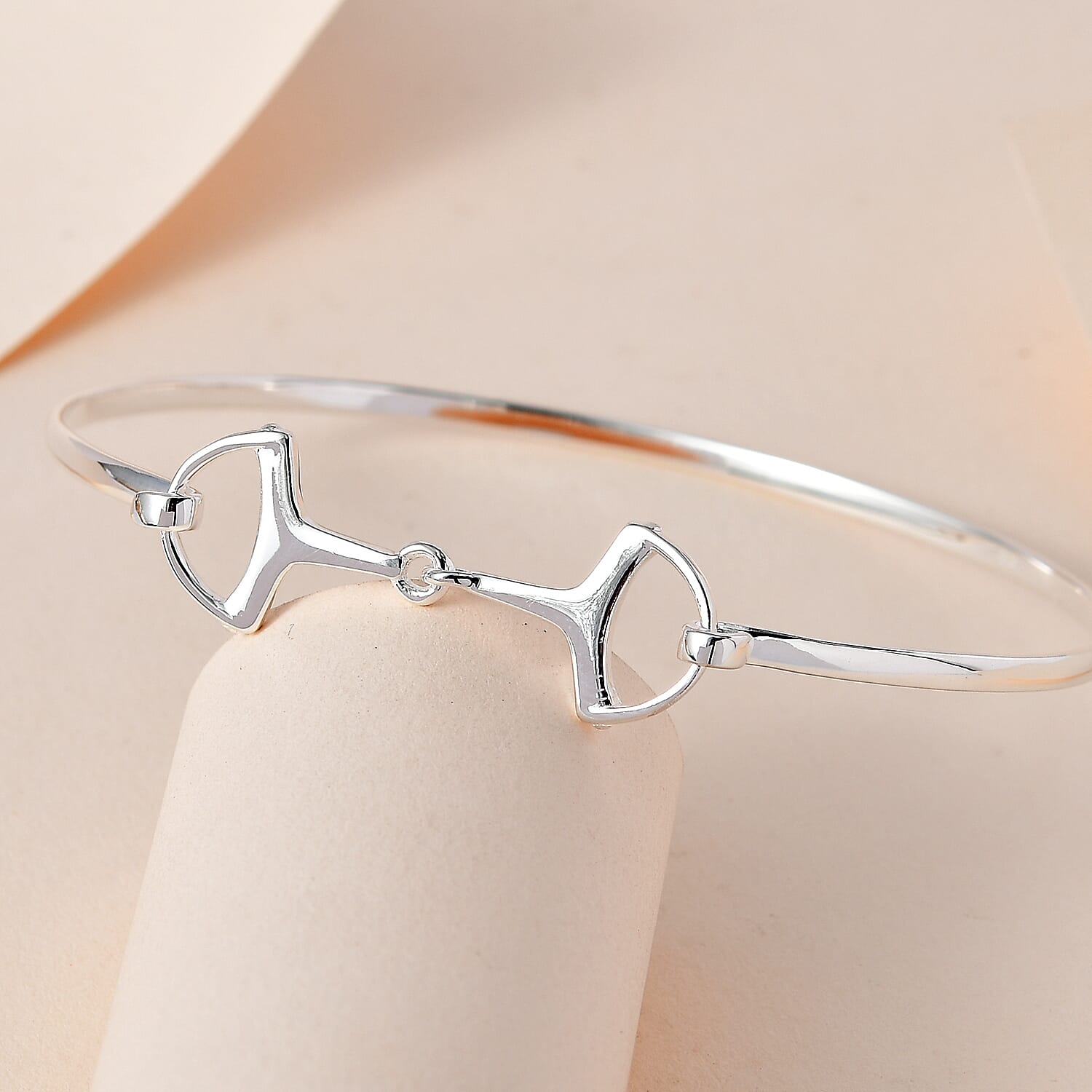 Vicenza Closeout - D'Joy Handmade Sterling Silver Snaffle Bangle (Size 7.5) 7633990 2