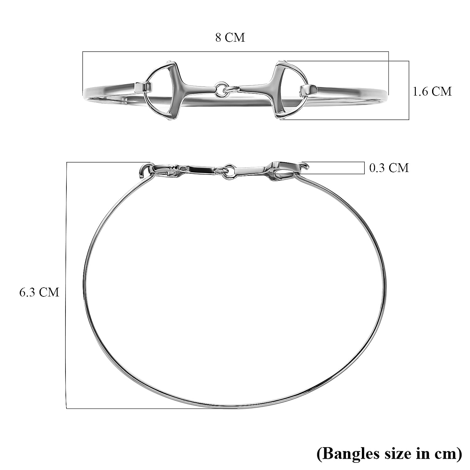 Vicenza Closeout - D'Joy Handmade Sterling Silver Snaffle Bangle (Size 7.5) 7633990 6