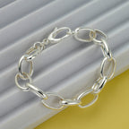 La Bella - Italian Made Sterling Silver Glossy Bracelet (Size 7.5), Silver Wt. 14.40 Gms.