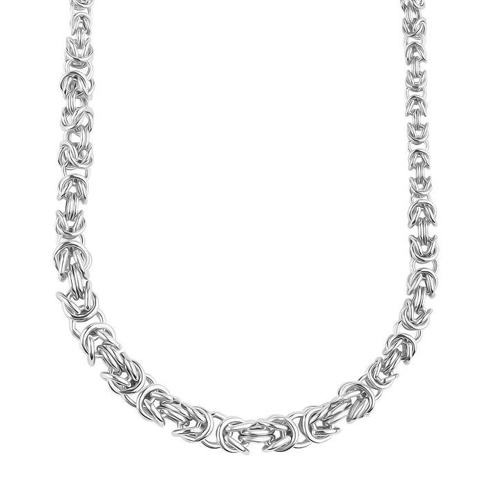 Sterling Silver Graduated Byzantine Necklace (Size 18) 8376270 1
