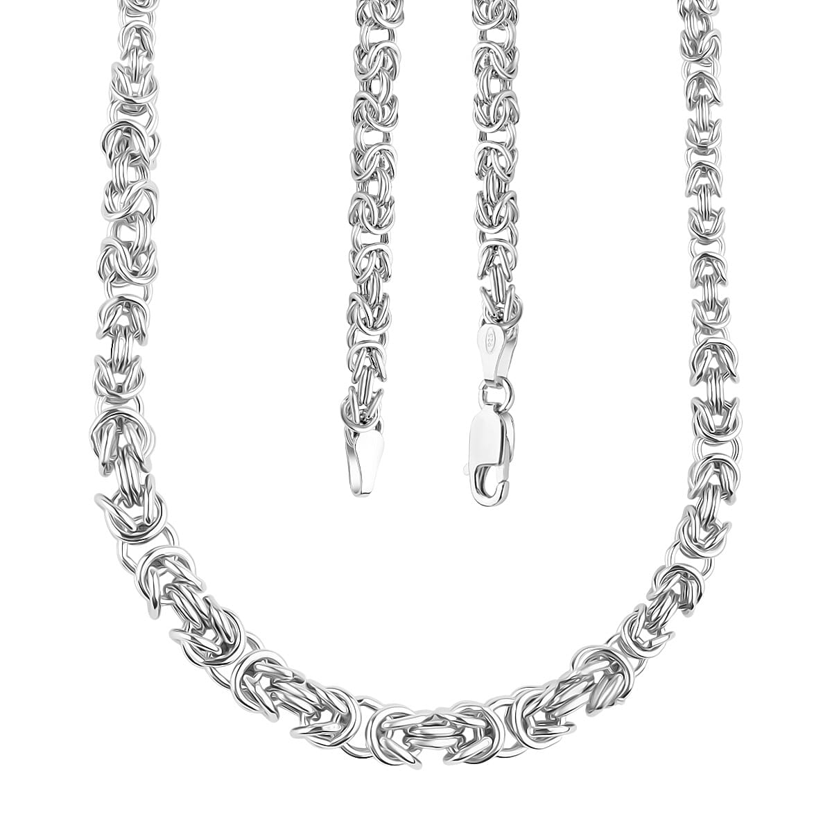 Sterling Silver Graduated Byzantine Necklace (Size 18) 8376270 3