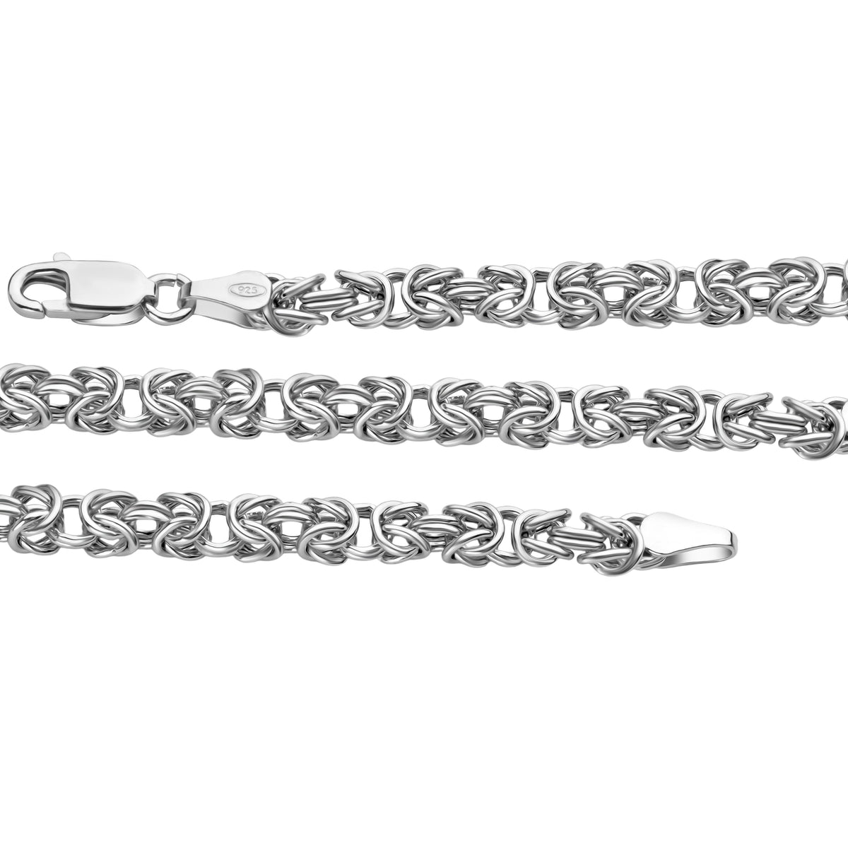 Sterling Silver Graduated Byzantine Necklace (Size 18) 8376270 4