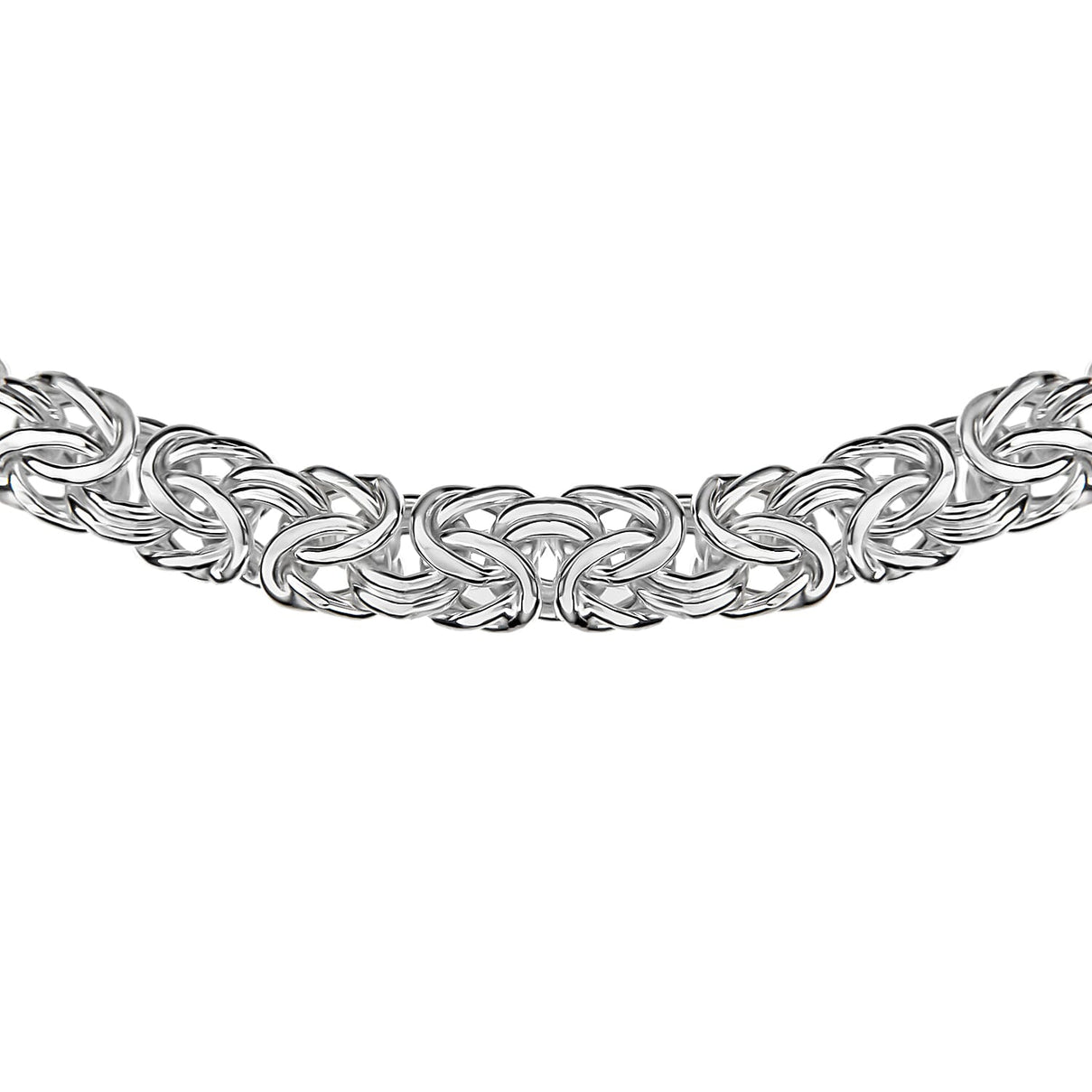 Sterling Silver Graduated Flat Byzantine Chain Necklace 18 Inch 8928813 0