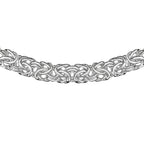 Sterling Silver Graduated Flat Byzantine Chain Necklace 18 Inch