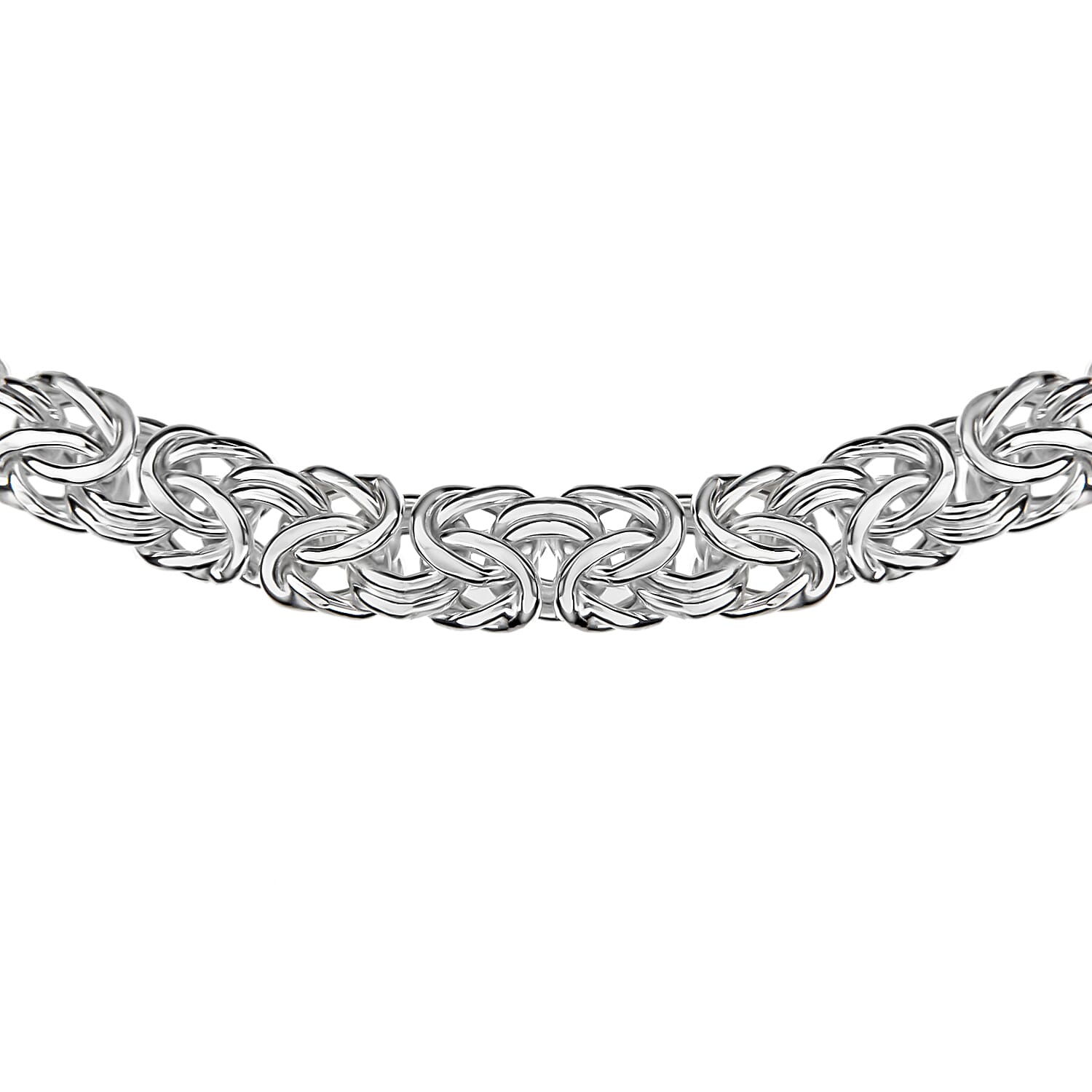 Sterling Silver Graduated Flat Byzantine Chain Necklace 18 Inch 8928813 0