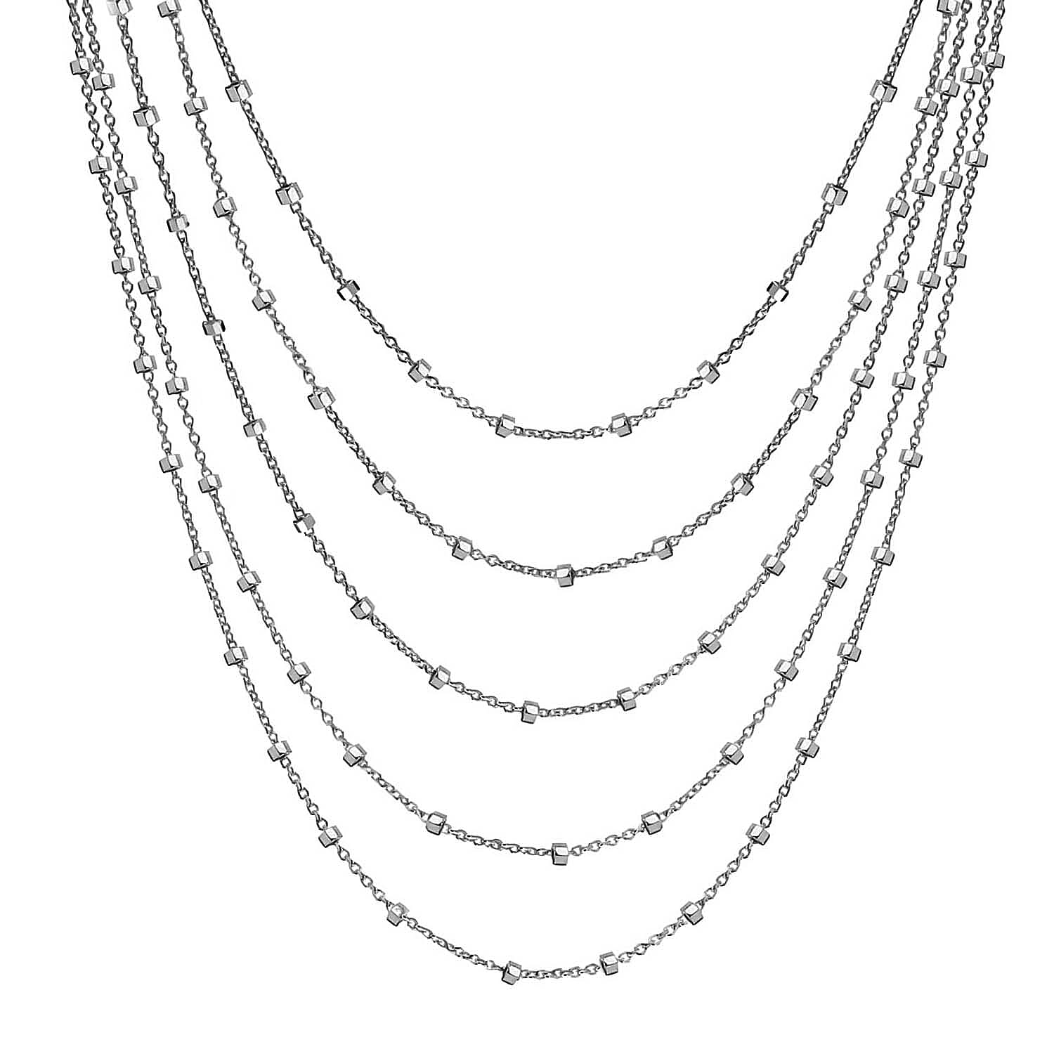 Sterling Silver Graduated Trace and Ball Chain Necklace 15 Inch 8928823 0