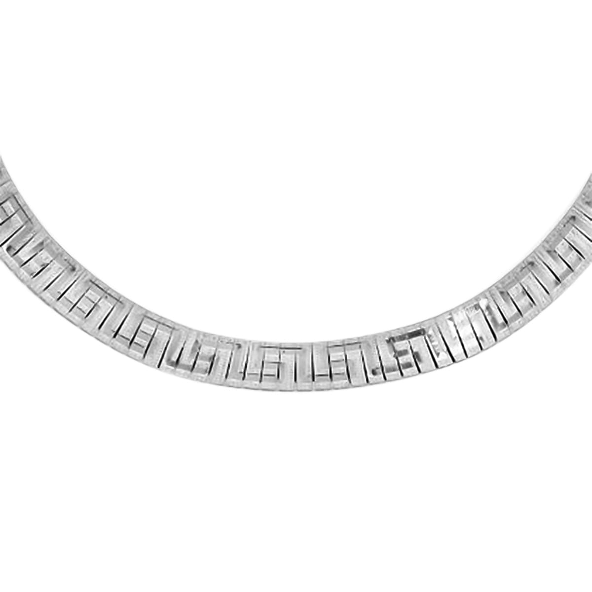 Sterling Silver Greek Key Necklace (Size - 17) With Lobster Clasp, Silver Wt. 23.50 Gms. 7134957 0