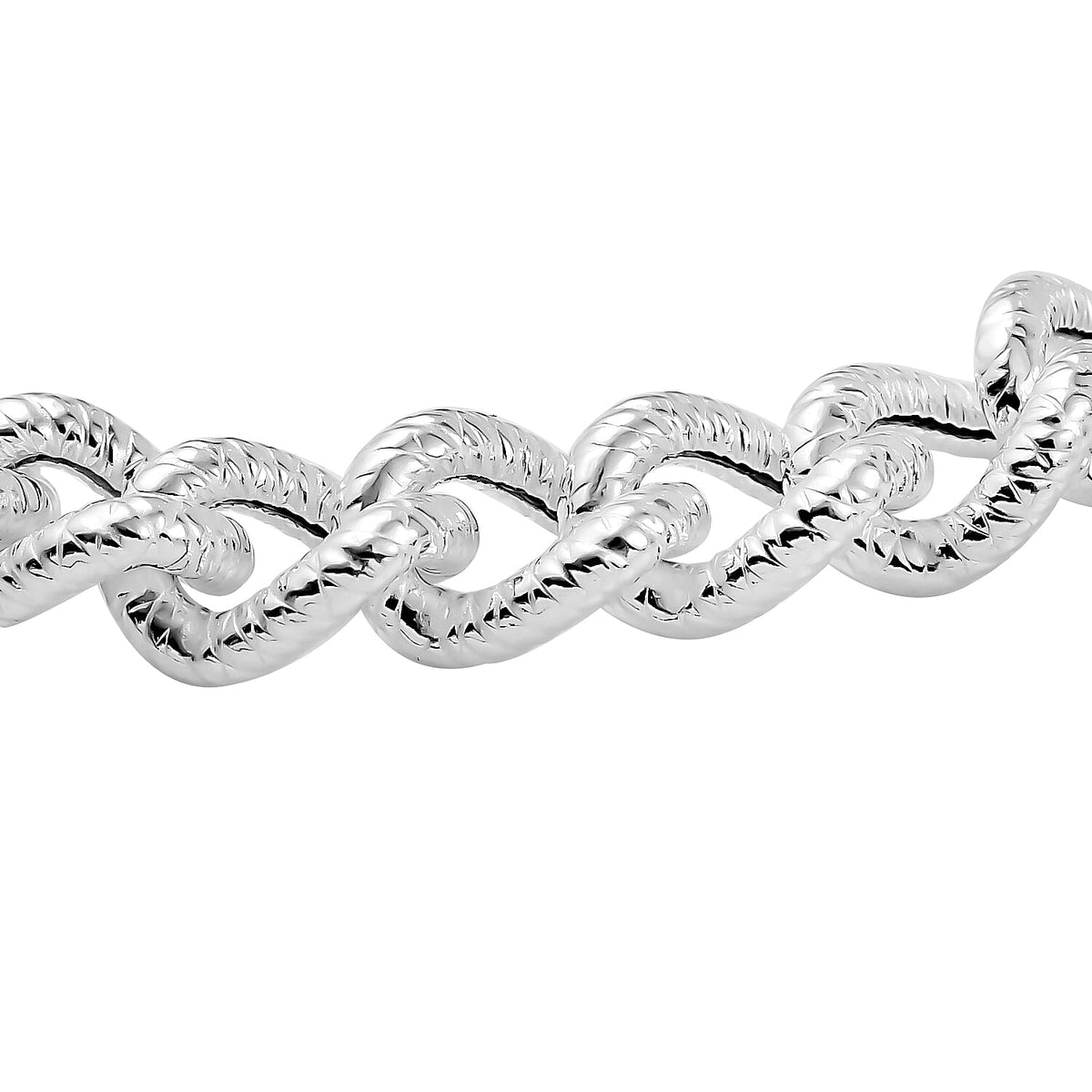 La Bella Italian Made Sterling Silver Grumetta Curb Bracelet (Size - 7.5), Silver Wt. 18.00 Gms 7648737 2