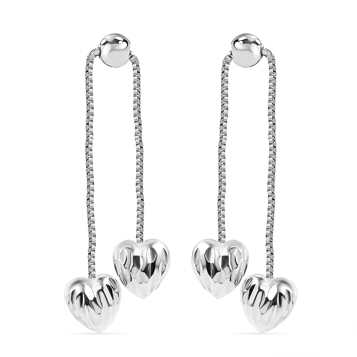 Sterling Silver Heart Drop Earrings 7800576 0