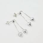 Sterling Silver Heart Drop Earrings