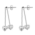 Sterling Silver Heart Drop Earrings