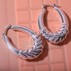 Sterling Silver Hoop Earrings, Silver Wt. 7.00 Gms