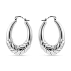 Sterling Silver Hoop Earrings, Silver Wt. 7.00 Gms