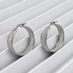 New York Close Out - Designer Diamond Cut Sterling Silver Hoop Earrings