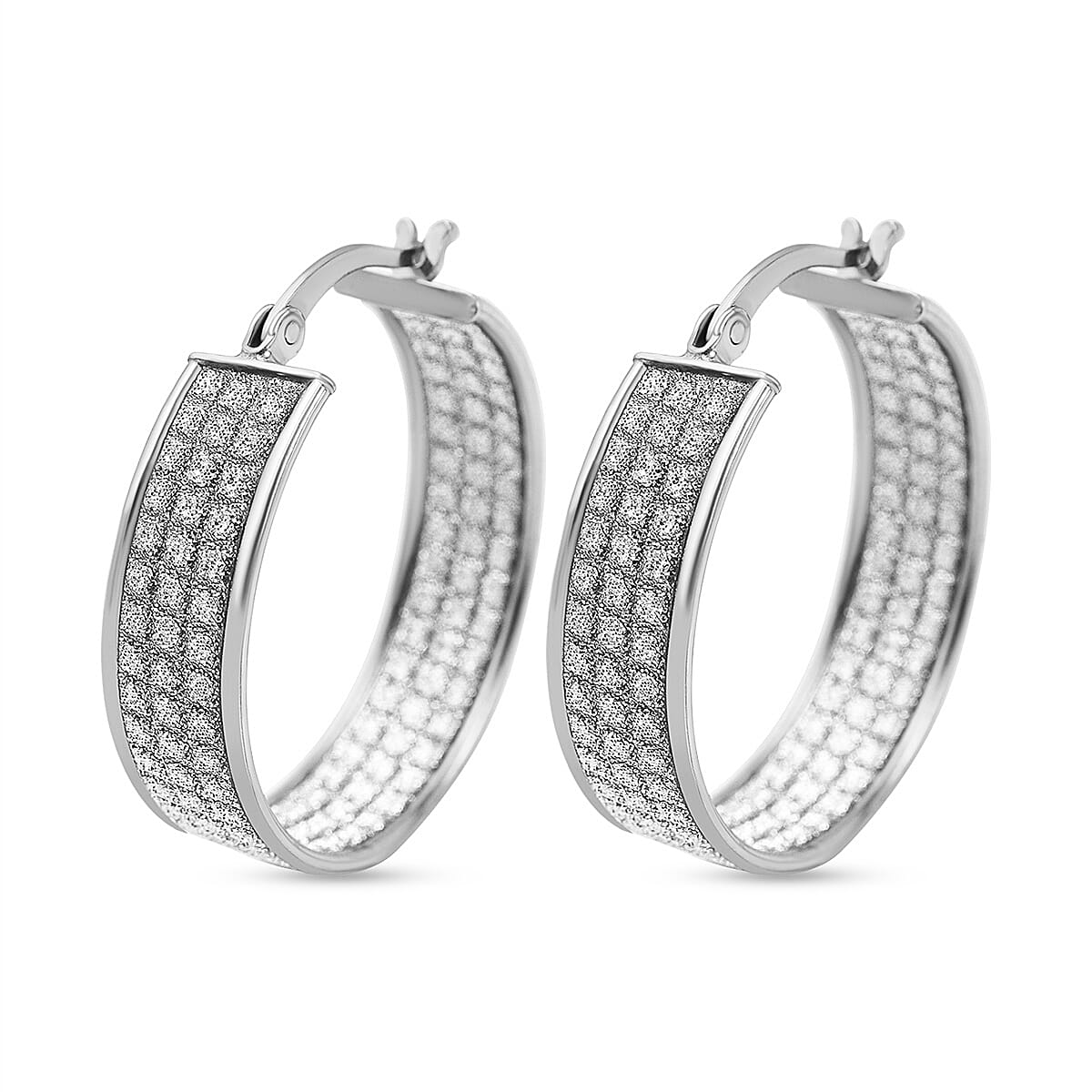 New York Close Out - Designer Diamond Cut Sterling Silver Hoop Earrings 7657155 3