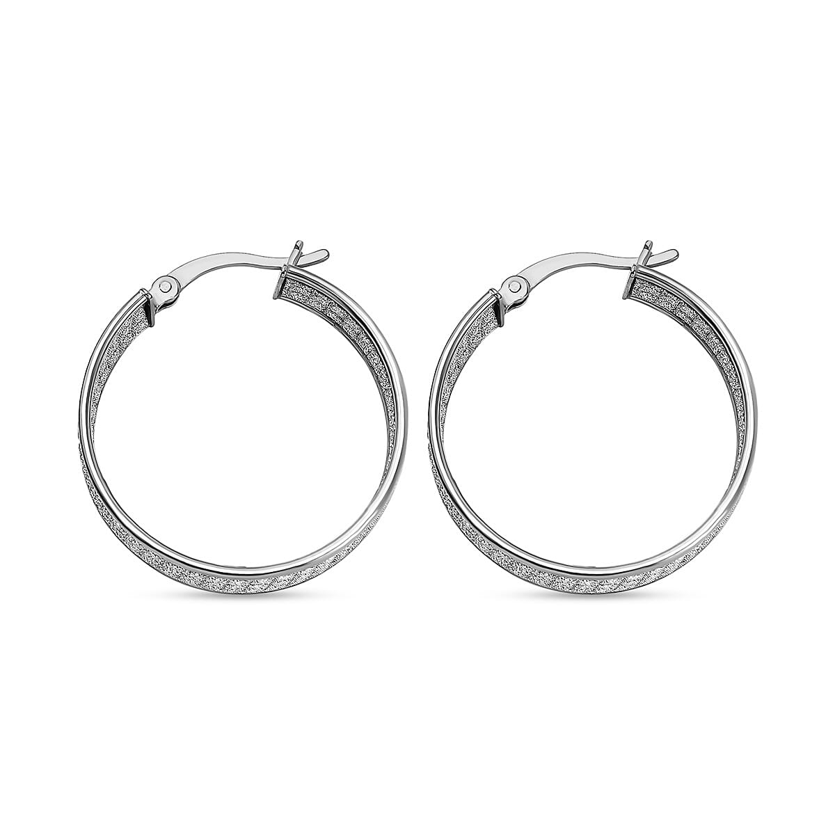 New York Close Out - Designer Diamond Cut Sterling Silver Hoop Earrings 7657155 4