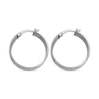 New York Close Out - Designer Diamond Cut Sterling Silver Hoop Earrings