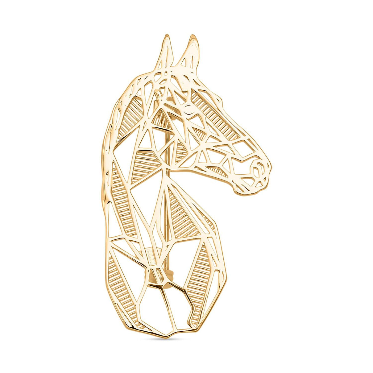 Treasure of Siam - Sterling Silver Horse Head Brooch in Yellow Gold Plated, Silver Wt. 6.50 Gms. 8239222 0
