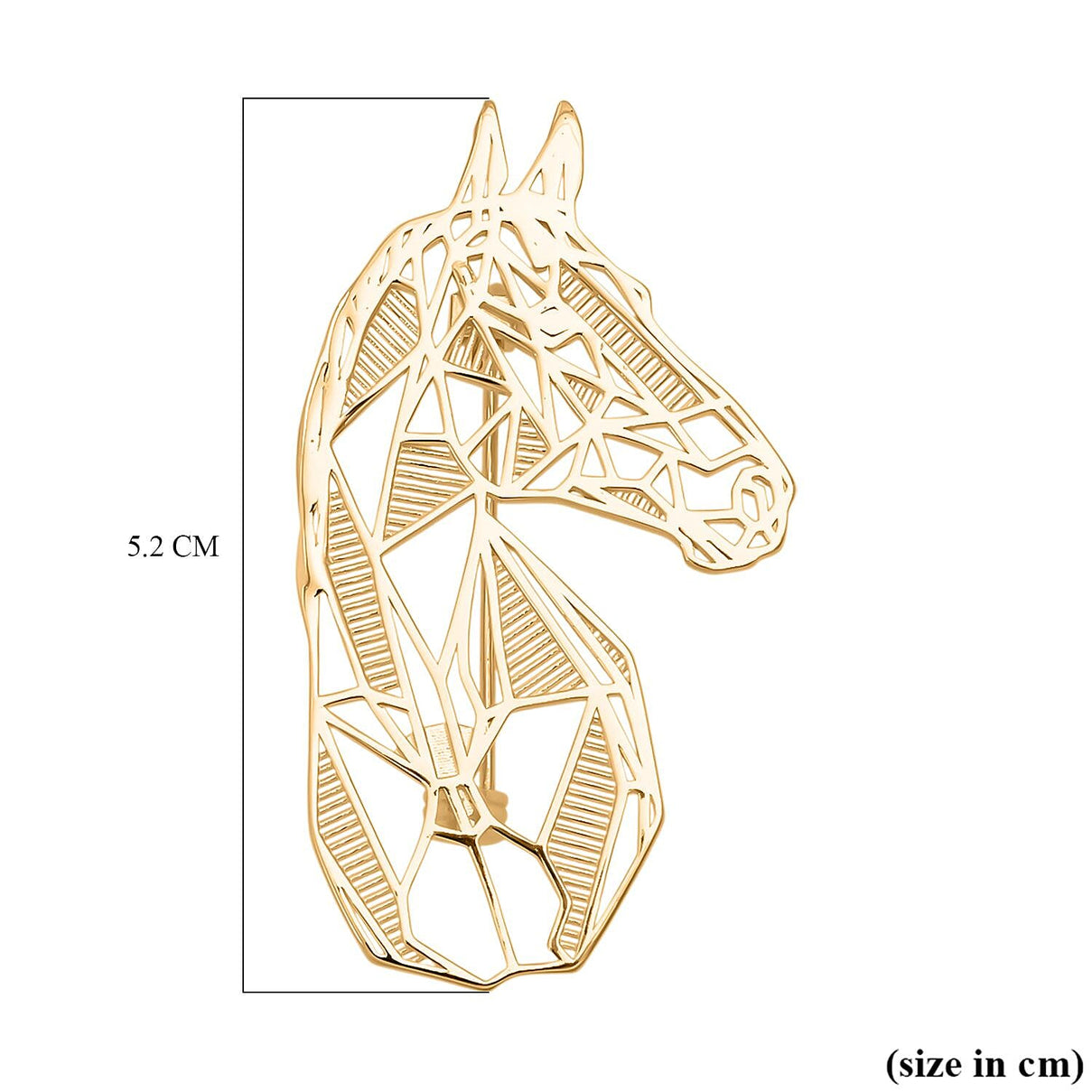 Treasure of Siam - Sterling Silver Horse Head Brooch in Yellow Gold Plated, Silver Wt. 6.50 Gms. 8239222 5