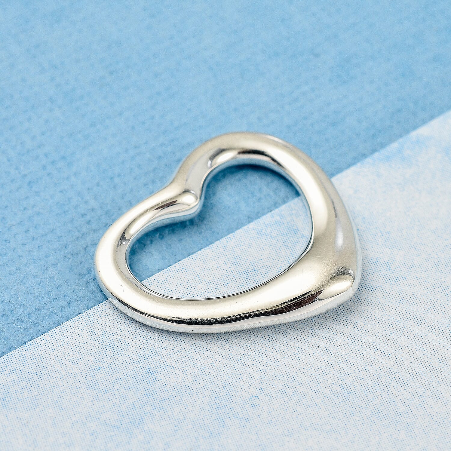 Sterling Silver Large Float Heart Pendant 7710808 1