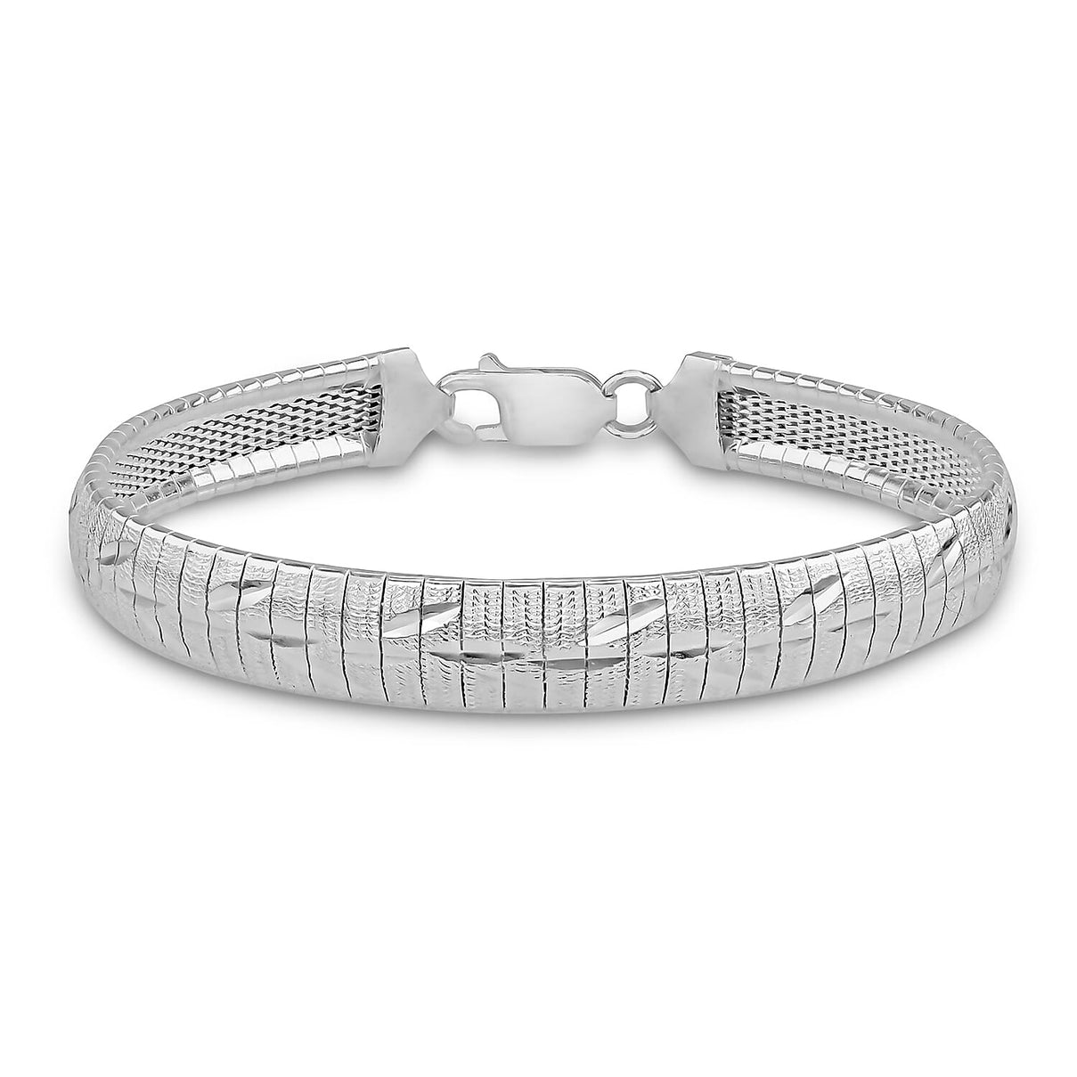 Sterling Silver Leaf Patterned Cleopatra Bracelet 7.5 Inch 8928895 0